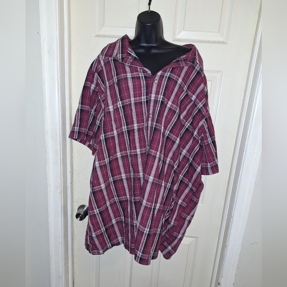 King size men's checked button-down shirt - Picture 1 of 6